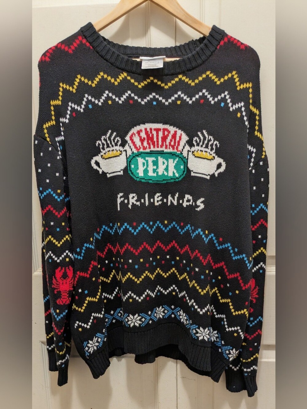 Friends Central Perk Black Graphic Holiday Sweater